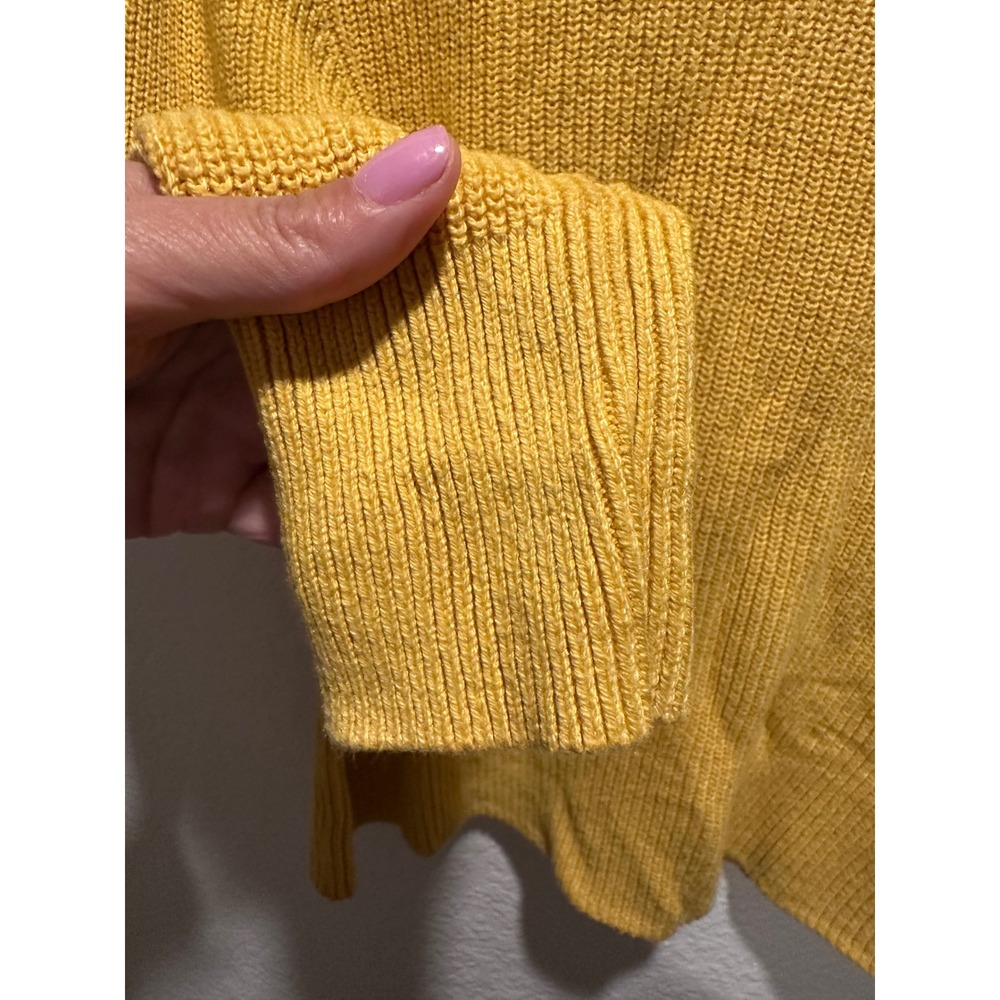 Banana Republic Womens Mustard Yellow Ribbed Boatneck Cotton Blend Sweater S - Picture 3 of 7